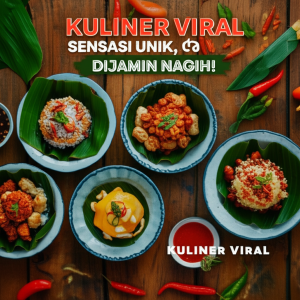 Generate an eye-catching, high-quality featured image prompt for a blog post about: Kuliner Viral: S