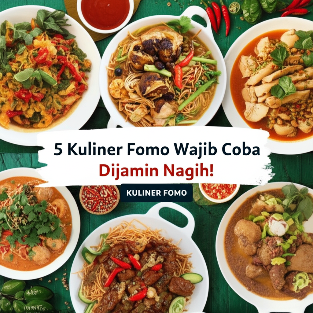 Generate an eye-catching, high-quality featured image prompt for a blog post about: 5 Kuliner Fomo W