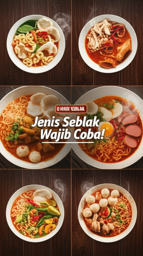 Generate an eye-catching, high-quality featured image prompt for a blog post about: 5 Jenis Seblak W